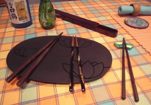 Array of Japanese Chopsticks (Hashi), with Accessories