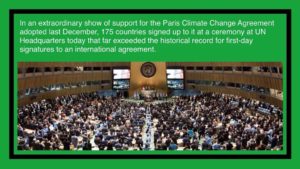 UN Official Signing Ceremony for the 2015 Paris Climate Change Agreement
